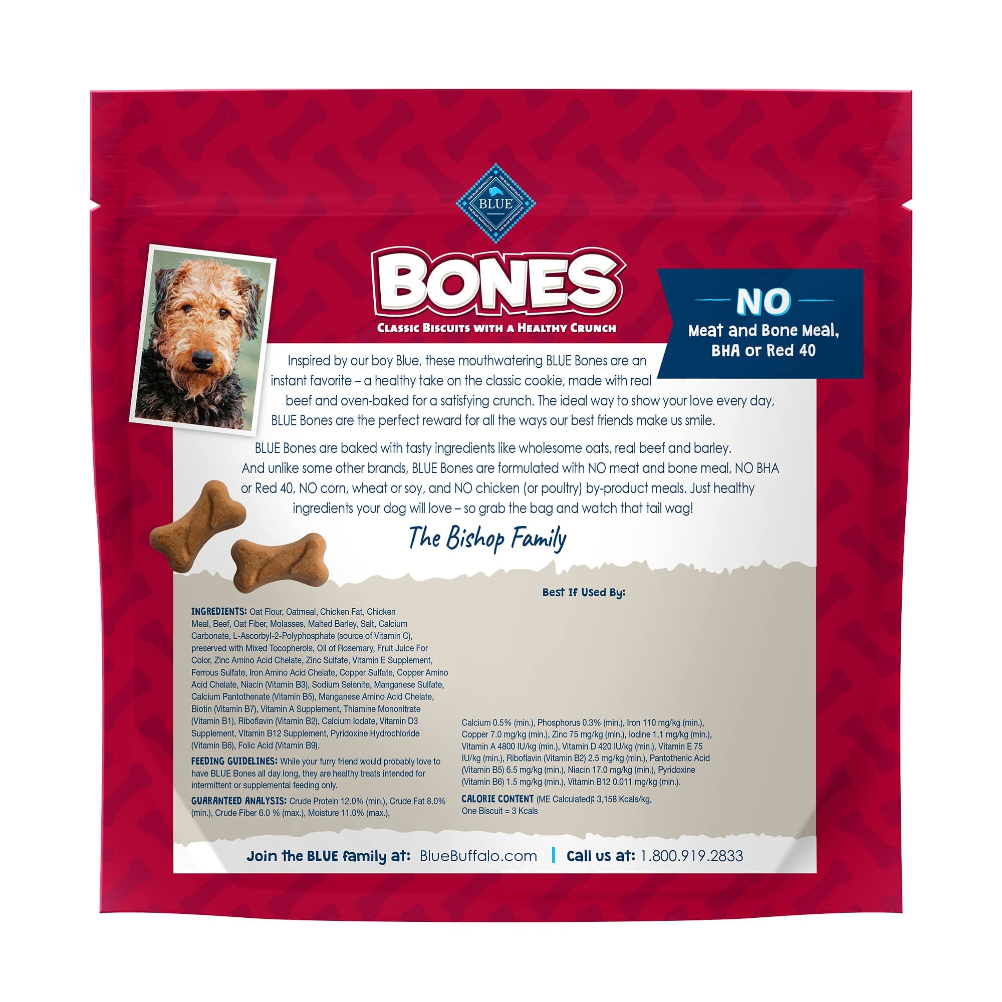 Blue Buffalo Bones Mini Beef Dog Biscuits Treats - 12 Oz  