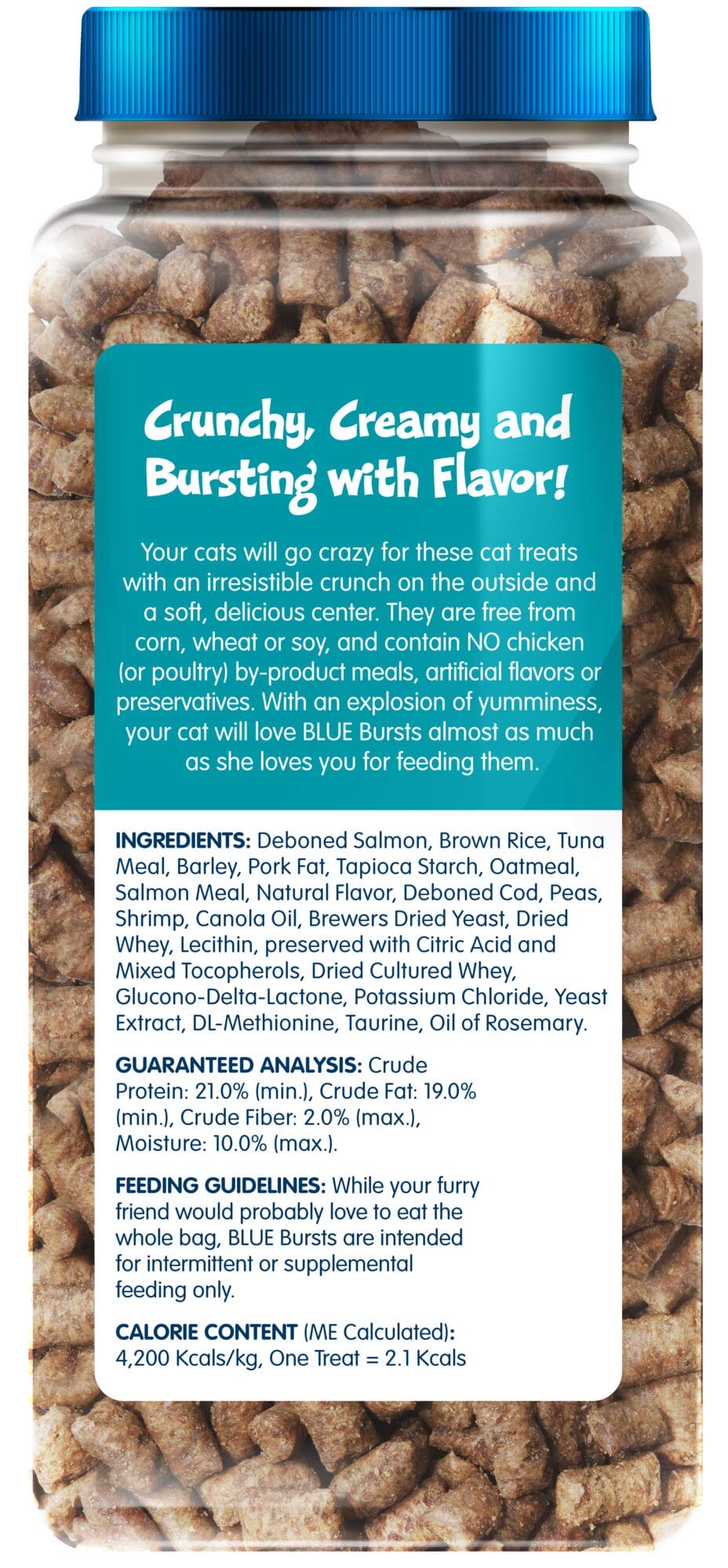 Blue Buffalo Bursts Crunchy and Creamy Seafood Crunchy Cat Treats- 12 Oz  