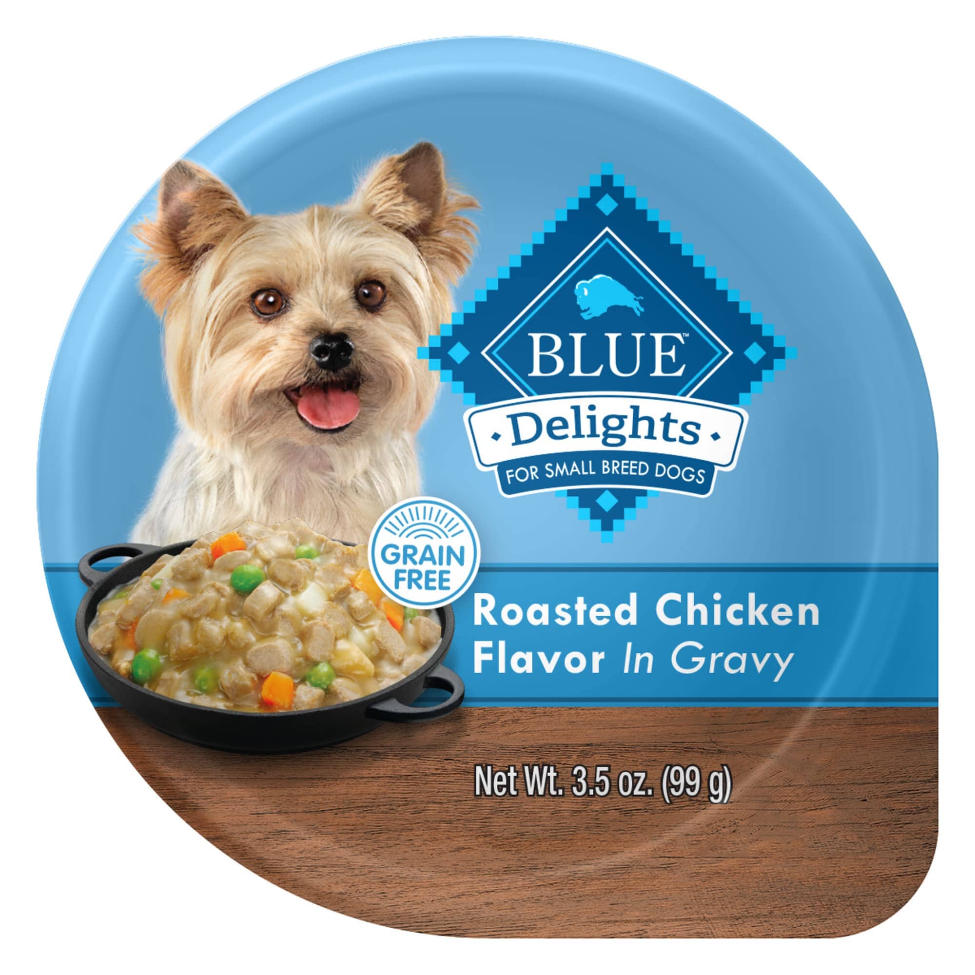 Blue Buffalo Devine Delights Adult Small-Breed Rotisserie Chicken in Gravy Wet Dog Food - 3.5 Oz - 12 Trays  