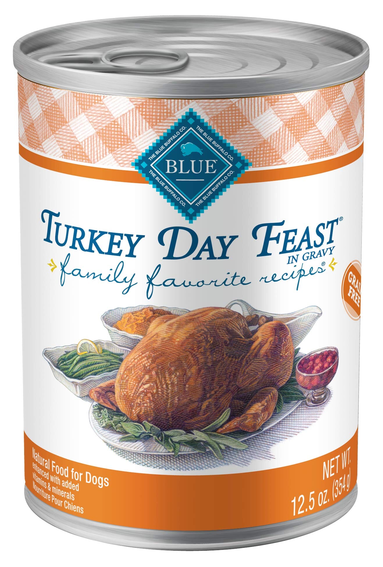 Blue Buffalo Family Favorites Turkey Day Feast Canned Dog Food - 12.5 Oz - Case of 12  