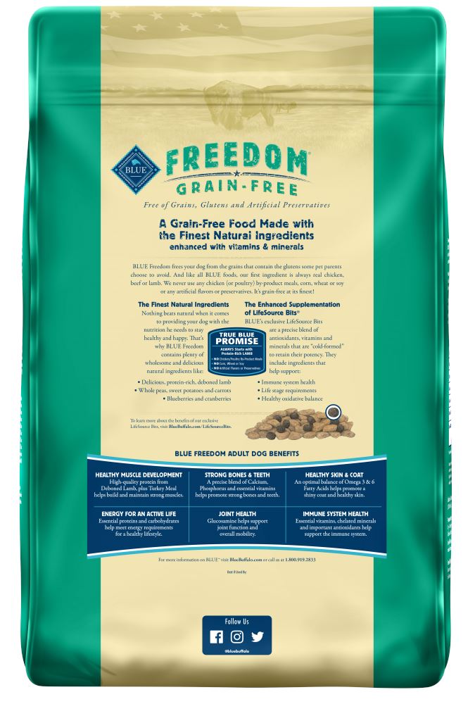 Blue Buffalo Freedom Adult Lamb Recipe Dry Dog Food  