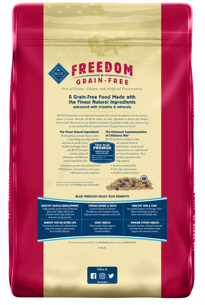 Blue Buffalo Freedom Grain-Free Adult Beef Recipe Dry Dog Food  