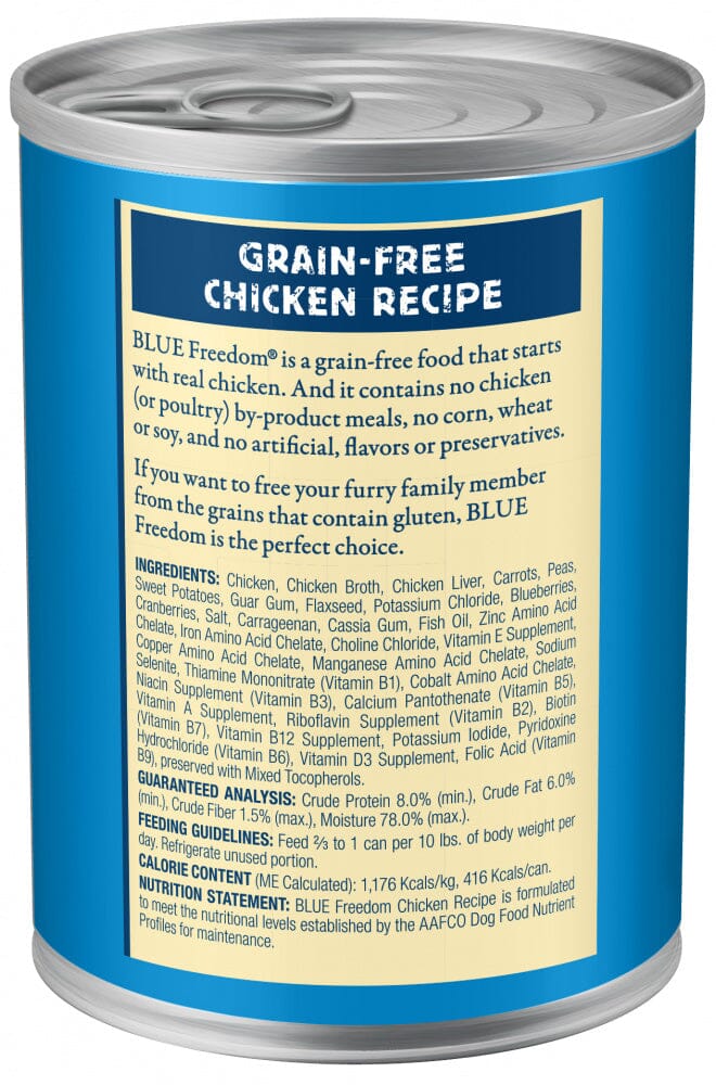 Blue Buffalo Freedom Grain Free Chicken Recipe Adult Canned Dog Food  