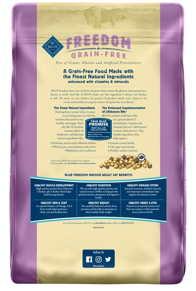 Blue Buffalo Freedom Grain Free Indoor Chicken Recipe Dry Cat Food  