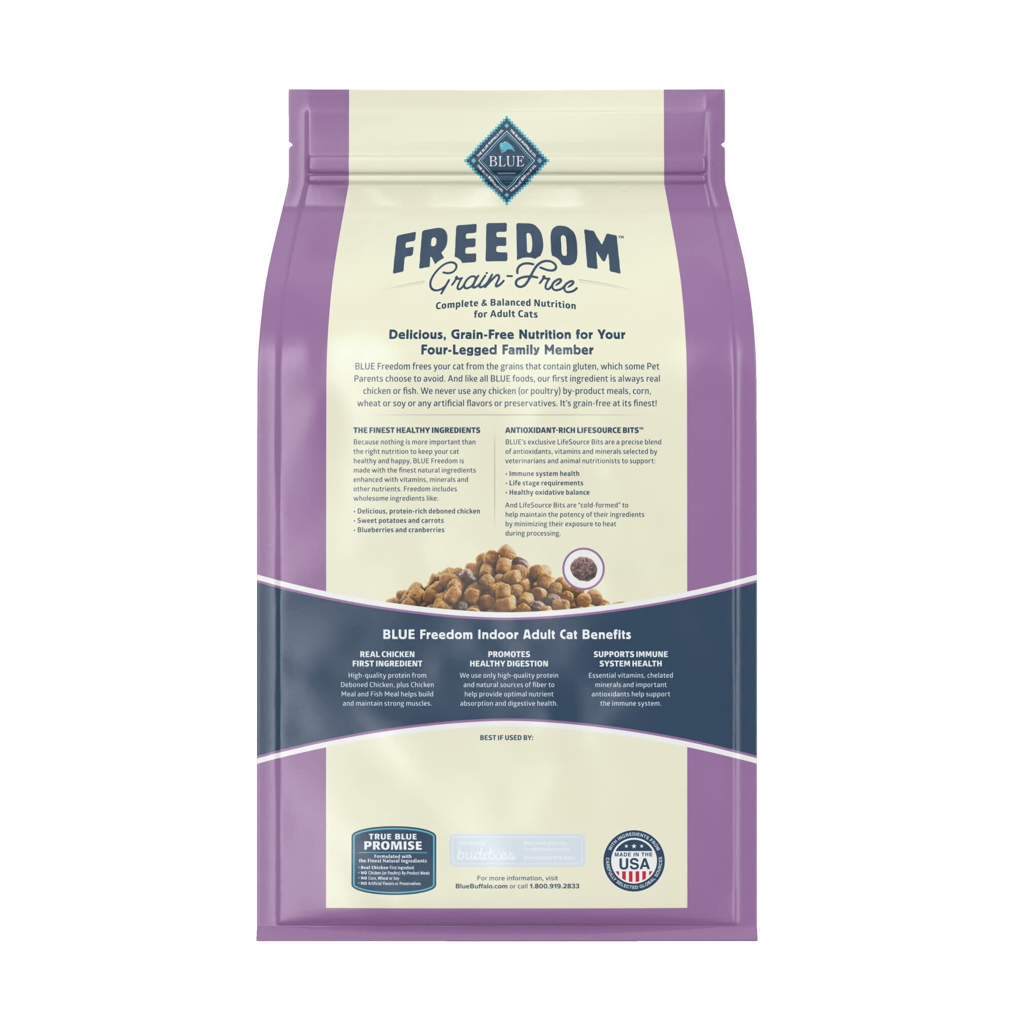 Blue Buffalo Freedom Indoor Adult Grain-Free Chicken Dry Cat Food - 5 Lbs  