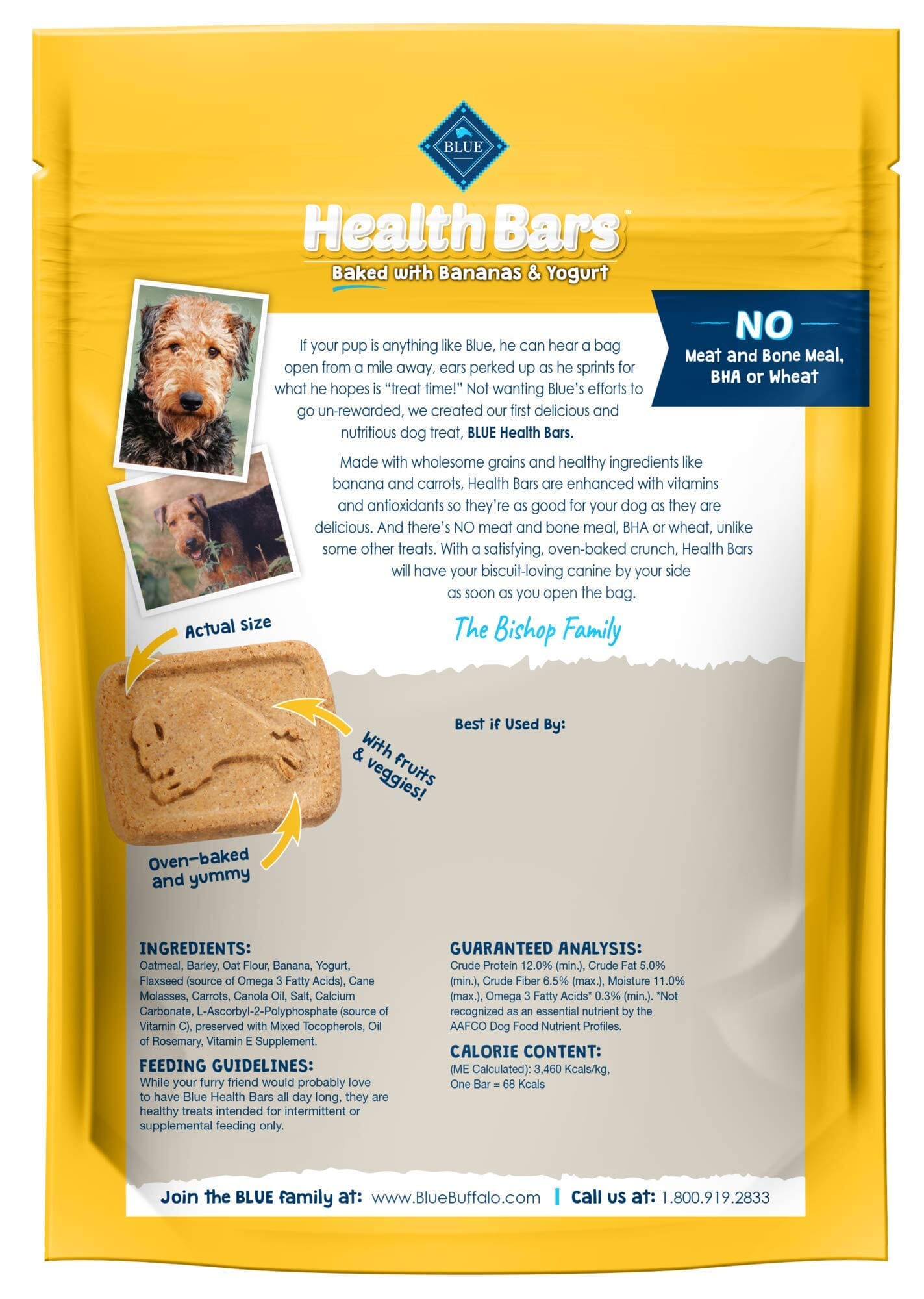 Blue Buffalo Health Bars Banana and Yogurt Dog Biscuits Treats - 16 Oz  