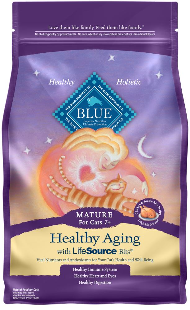 Blue Buffalo Healthy Aging Natural Chicken & Brown Rice Mature Dry Cat Food  