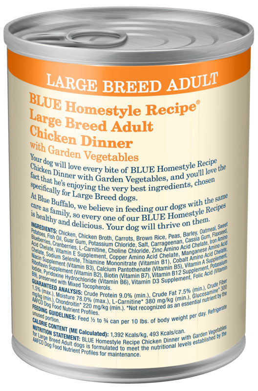 Blue Buffalo Home Style Recipe Large Breed Chicken Canned Dog Food  