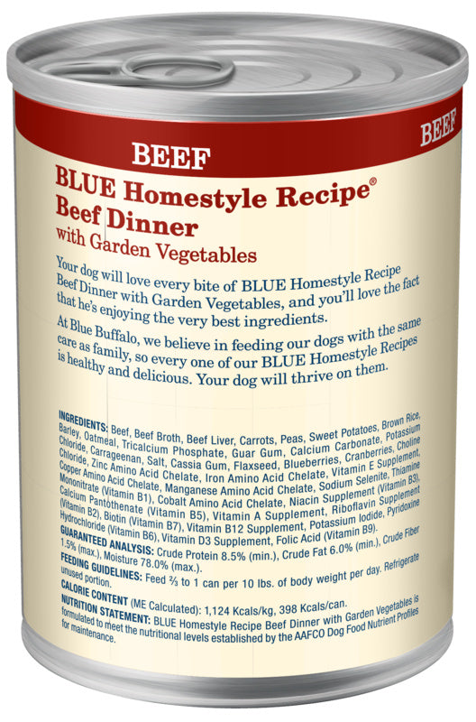 Blue Buffalo Homestyle Beef Dinner with Garden Vegetables & Sweet Potatoes Canned Dog Food  