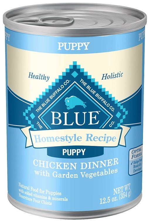 Blue Buffalo Homestyle Puppy Chicken Dinner with Garden Vegetables and Brown Rice Recipe Canned Dog Food  