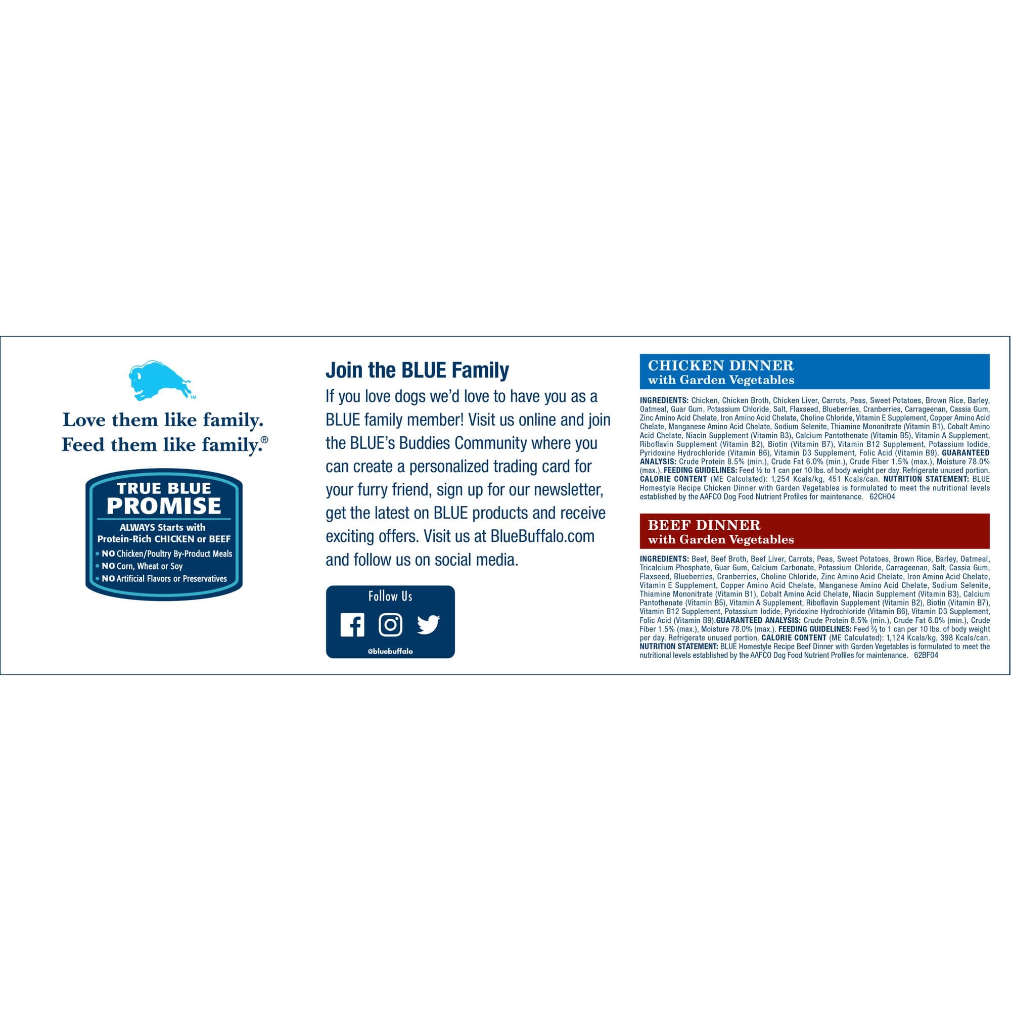 Blue Buffalo Homestyle Recipe Adult Chicken and Beef Canned Dog Food - Variety Pack - 8 Count  