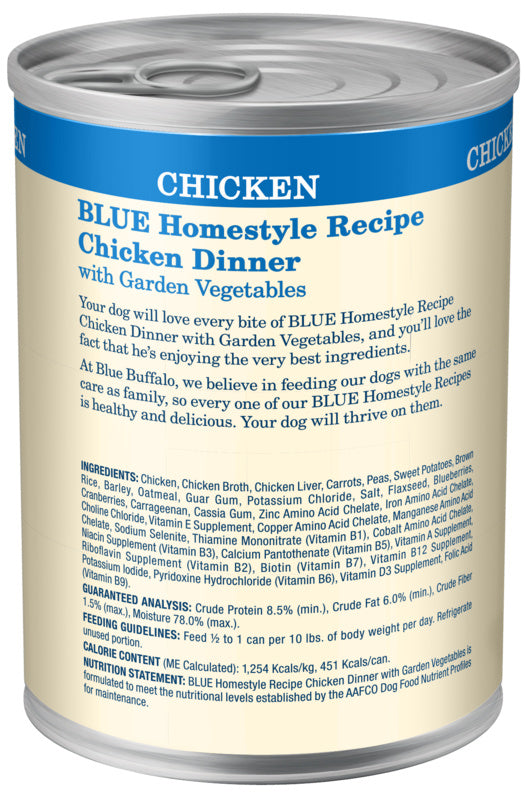 Blue Buffalo Homestyle Recipe Chicken Dinner with Garden Vegetables & Brown Rice Canned Dog Food  