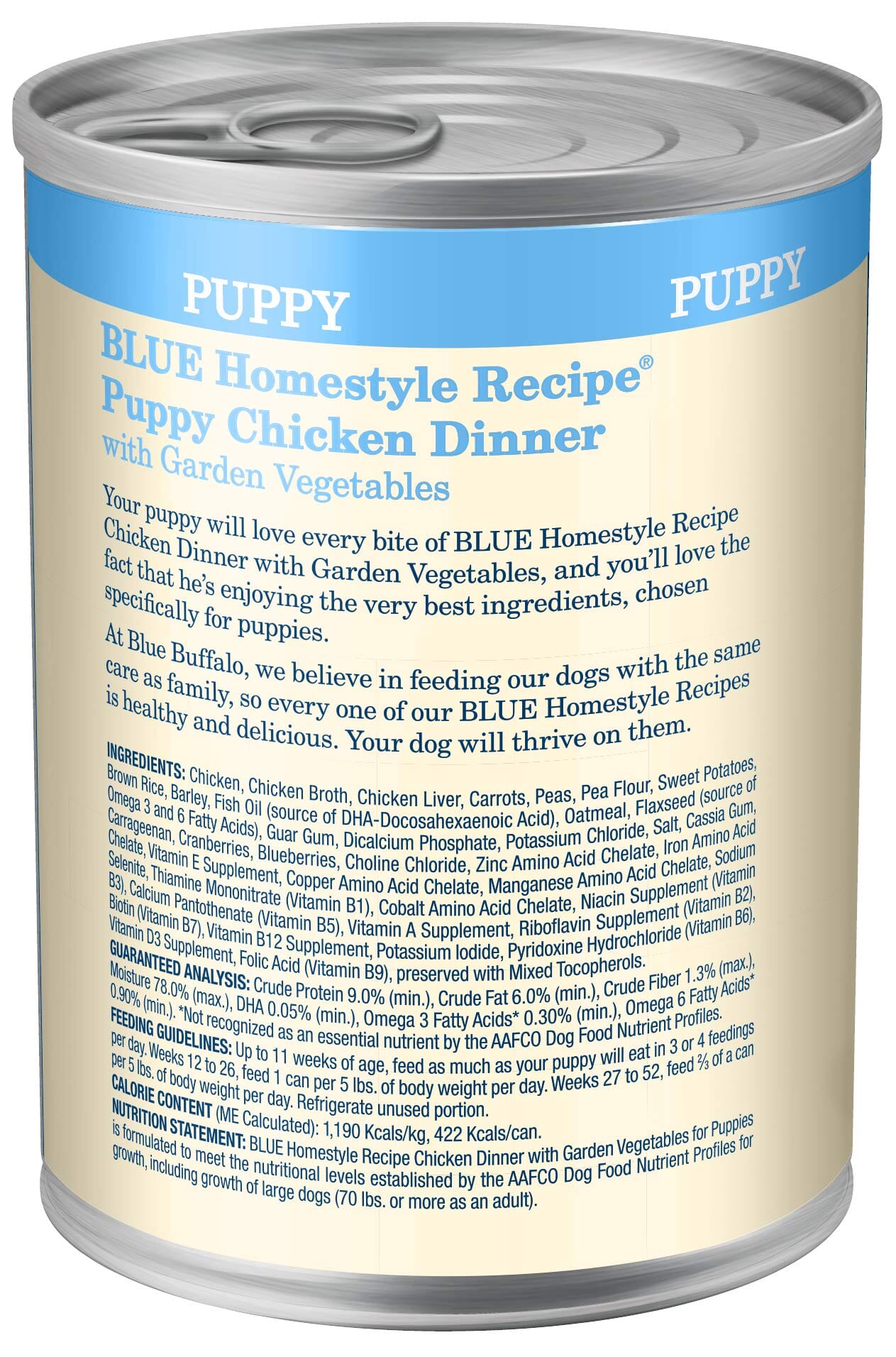 Blue Buffalo Homestyle Recipe Chicken Natural Puppy Canned Dog Food - 12.5 Oz - Case of 12  