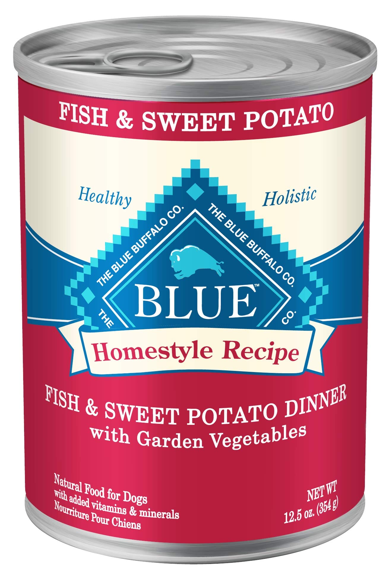 Blue Buffalo Homestyle Recipe Fish and Sweet Potato Canned Dog Food - 12.5 Oz - Case of 12  