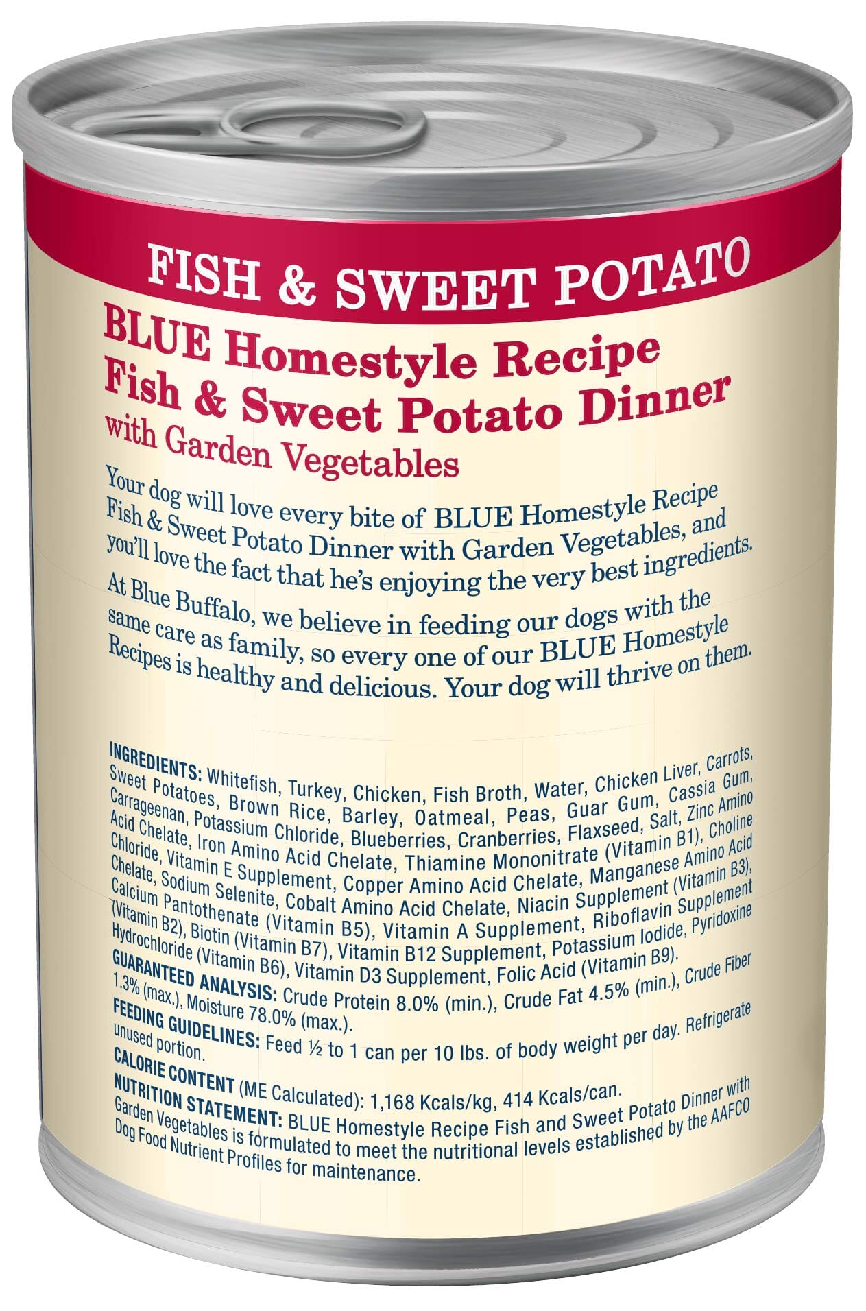 Blue Buffalo Homestyle Recipe Fish and Sweet Potato Canned Dog Food - 12.5 Oz - Case of 12  