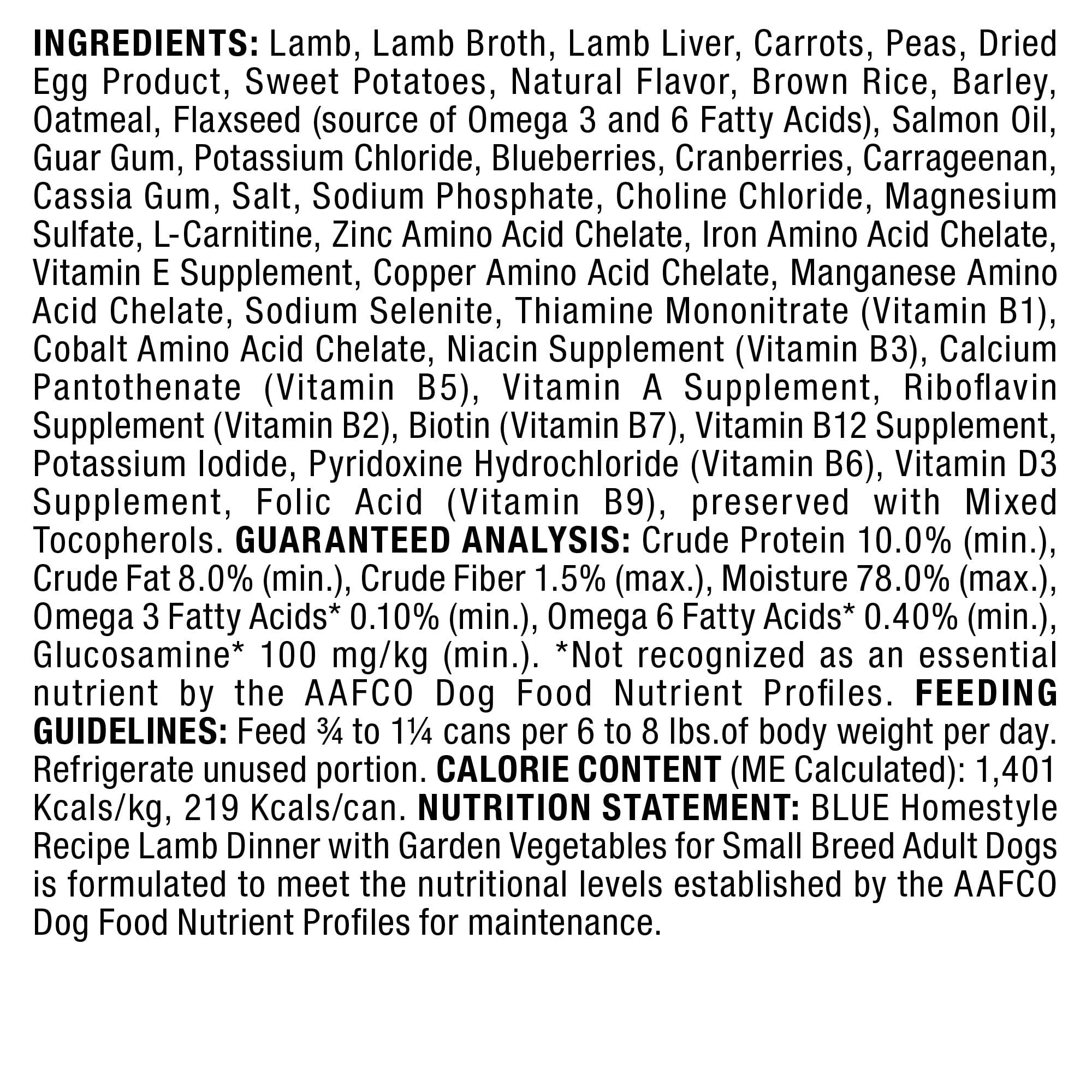 Blue Buffalo Homestyle Recipe Lamb Small-Breed Canned Dog Food - 5.5 Oz - Case of 24  