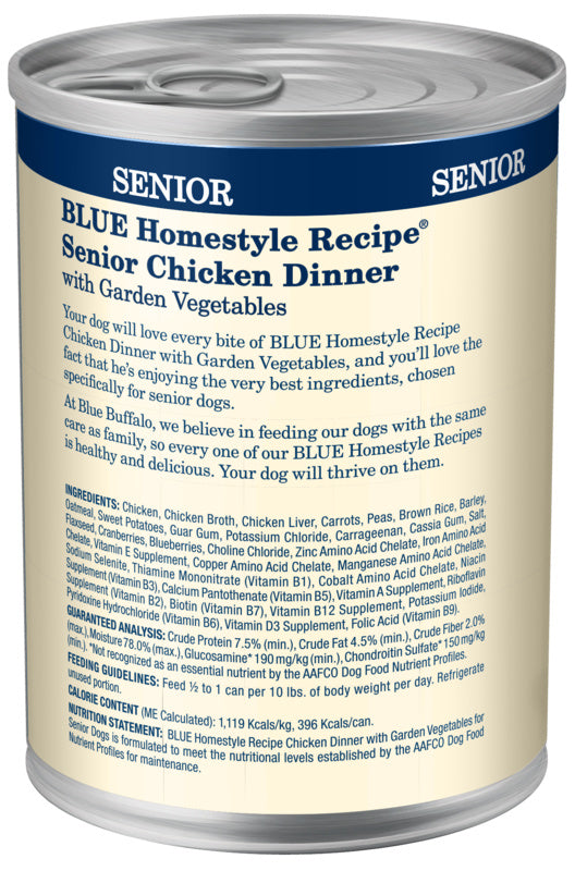 Blue Buffalo Homestyle Senior Dinner Chicken with Garden Vegetables & Brown Rice Canned Dog Food  