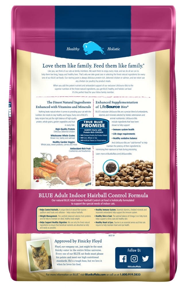 Blue Buffalo Indoor Hairball Control Chicken & Brown Rice Recipe Dry Cat Food  