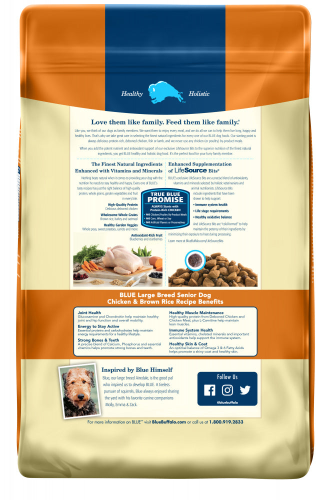 Blue Buffalo Life Protection Chicken & Brown Rice Recipe Large Breed Senior Dry Dog Food  