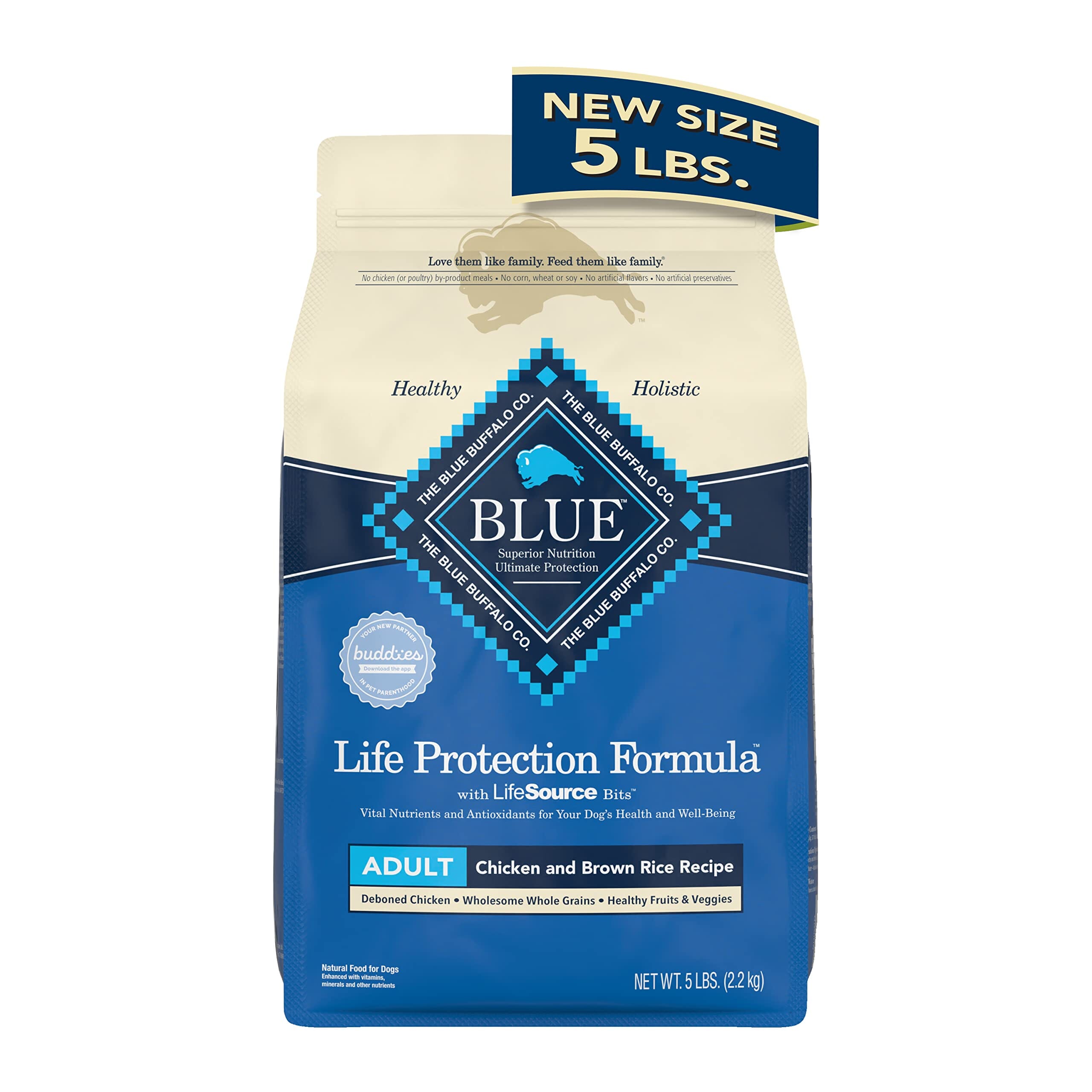 Blue Buffalo Life Protection Formula Natural Adult Chicken Dry Dog Food - 5 Lbs  