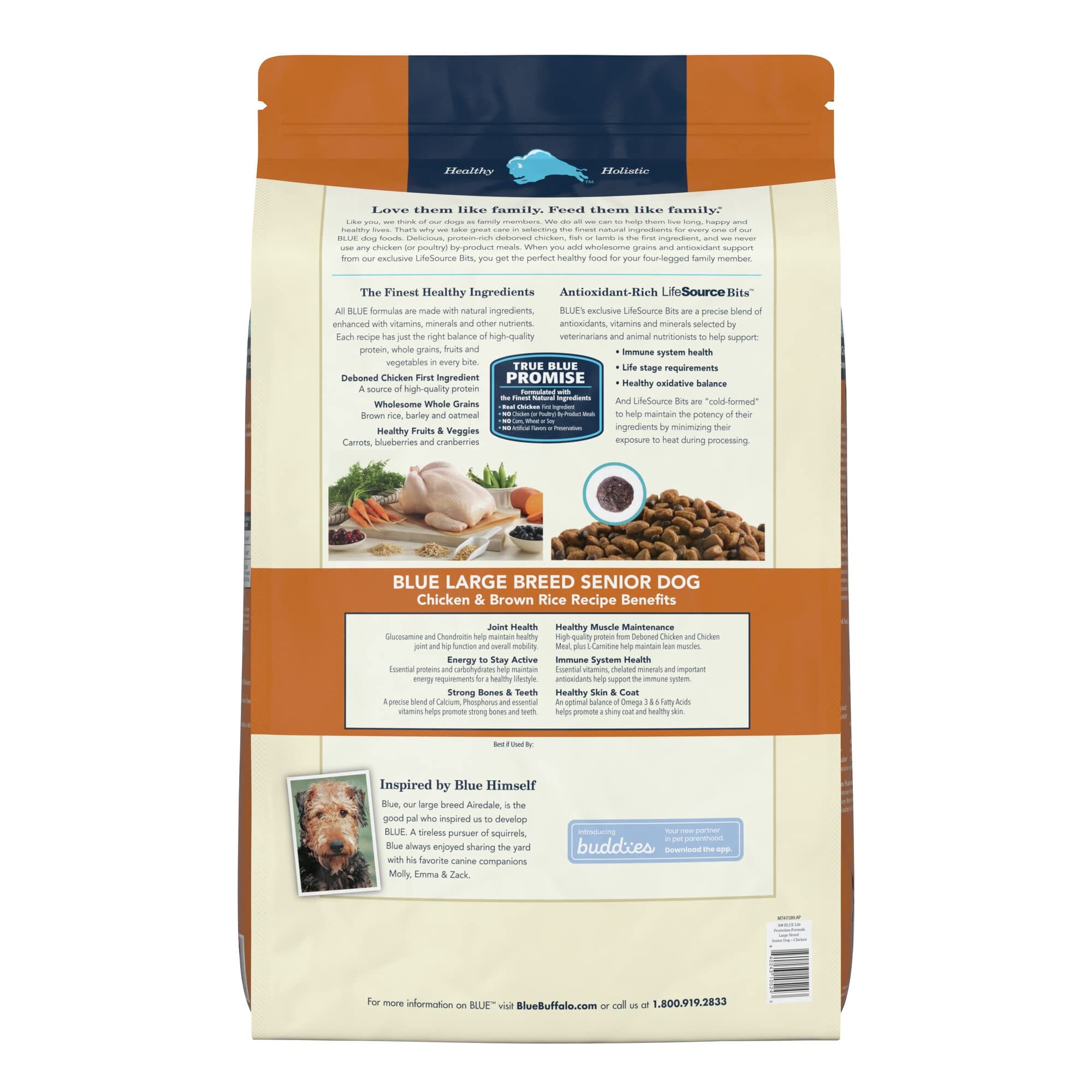 Blue Buffalo Life Protection Formula Senior Large-Breed Chicken and Brown Rice Dry Dog Food - 30 Lbs  