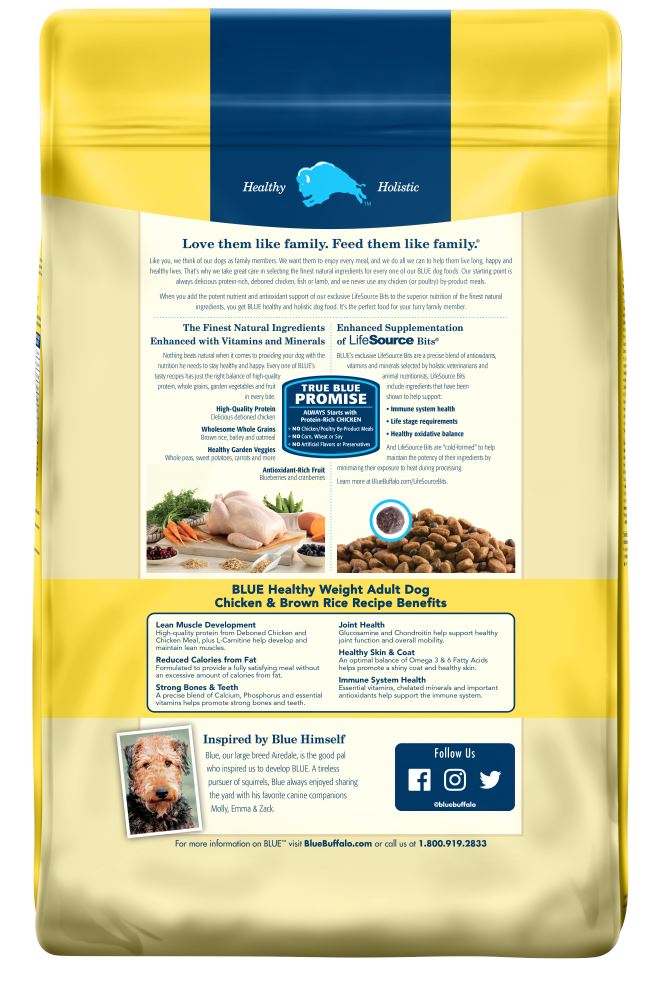 Blue Buffalo Life Protection Healthy Weight Natural Chicken & Brown Rice Recipe Adult Dry Dog Food  