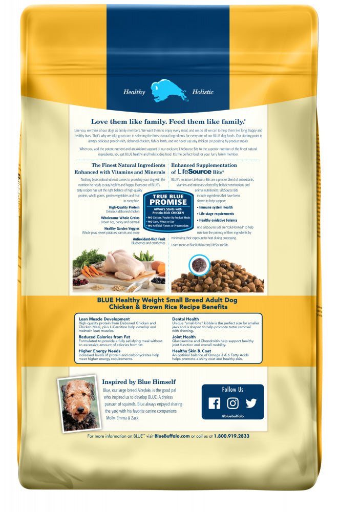 Blue Buffalo Life Protection Healthy Weight Natural Chicken & Brown Rice Recipe Small Breed Adult Dry Dog Food  