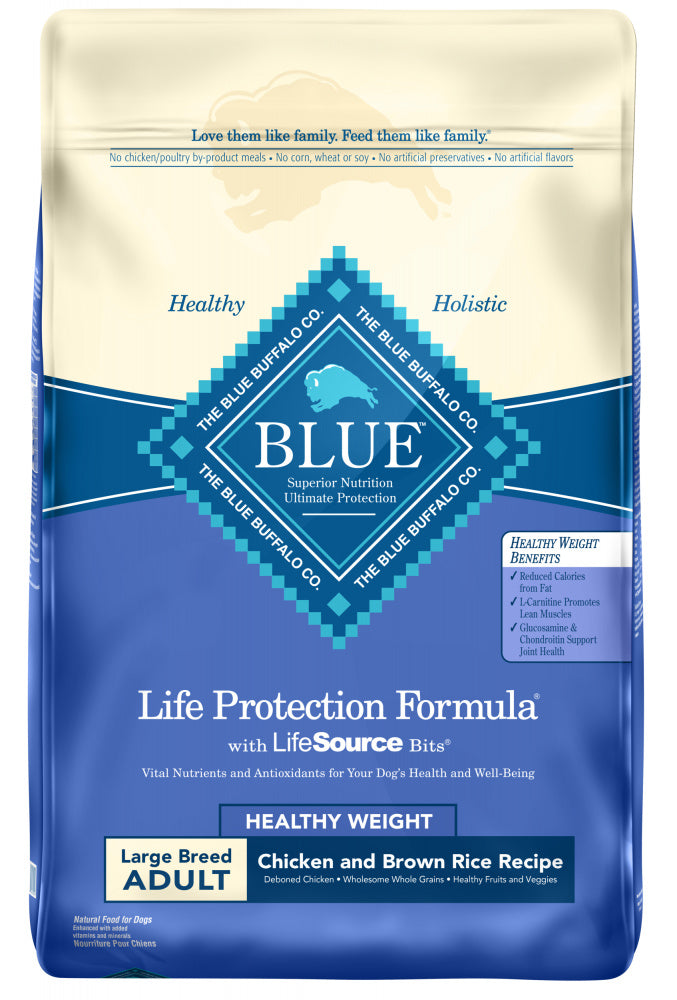 Blue Buffalo Life Protection Large Breed Natural Healthy Weight Chicken & Brown Rice Recipe Adult Dry Dog Food  