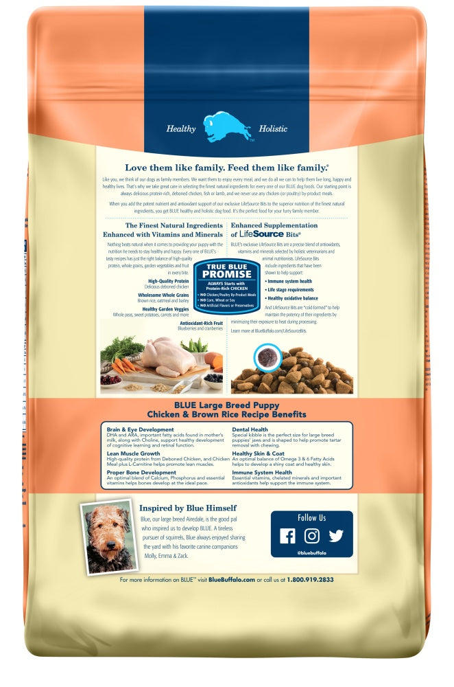 Blue Buffalo Life Protection Natural Chicken & Brown Rice Recipe Large Breed Puppy Dry Dog Food  