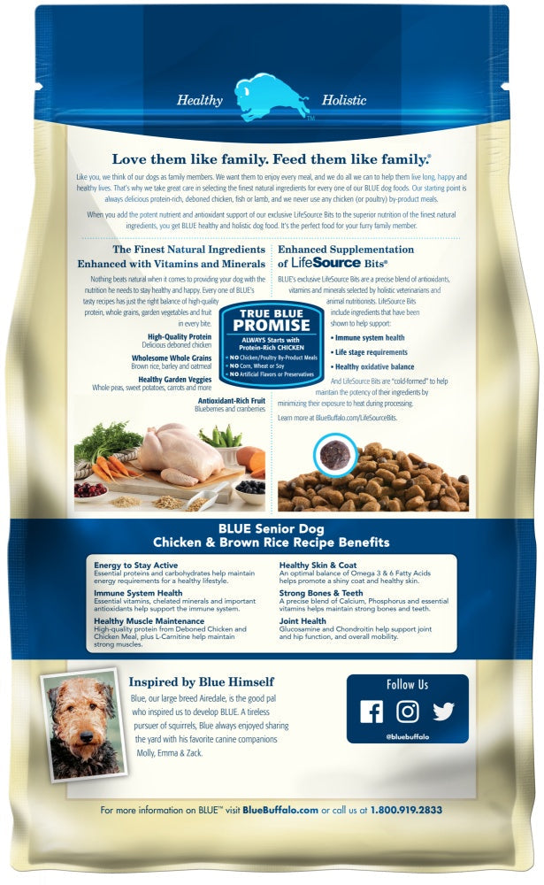 Blue Buffalo Life Protection Natural Chicken & Brown Rice Recipe Senior Dry Dog Food  