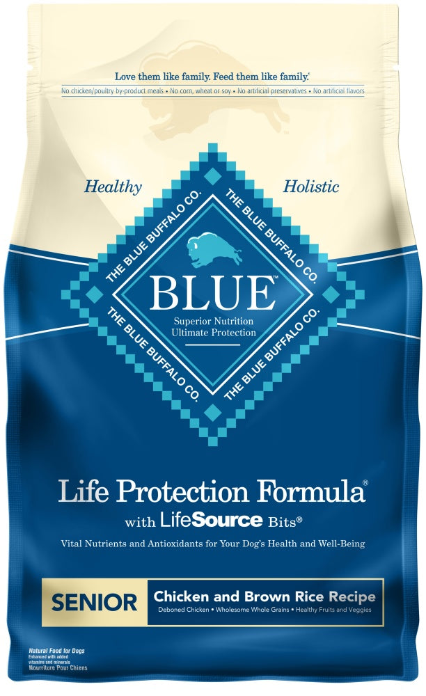 Blue Buffalo Life Protection Natural Chicken & Brown Rice Recipe Senior Dry Dog Food  