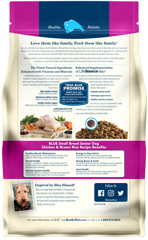 Blue Buffalo Life Protection Natural Chicken & Brown Rice Recipe Small Breed Senior Dry Dog Food  