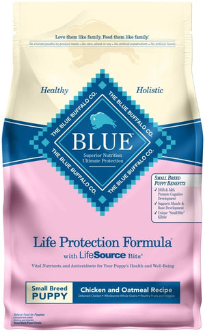 Blue Buffalo Life Protection Natural Chicken & Oatmeal Recipe Small Breed Puppy Dry Dog...