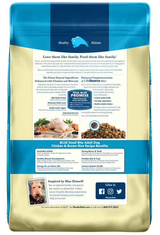 Blue Buffalo Life Protection Natural Small Bites Chicken & Brown Rice Recipe Adult Dry Dog Food  