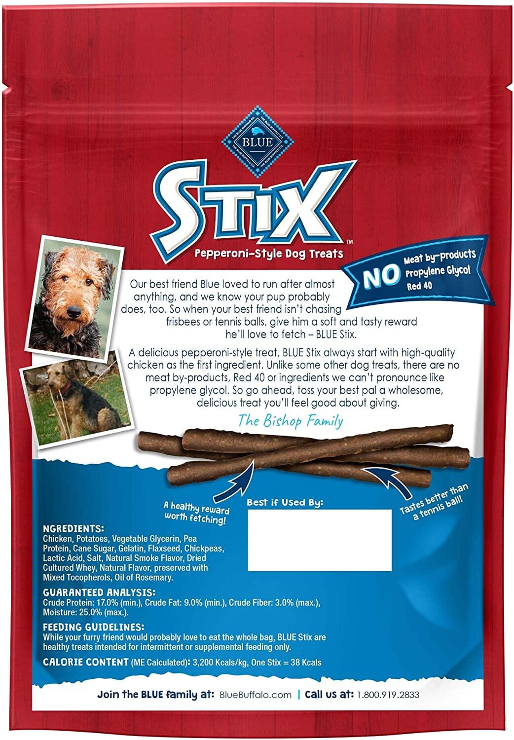 Blue Buffalo Stix Natural Soft-Moist Beef Dog Treats - 5 Oz  