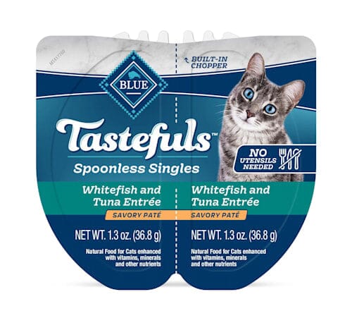 Blue Buffalo Tasteful Spoonless Singles Adult Fish Pate Wet Cat Food - 2.6 Oz - 10 Trays  