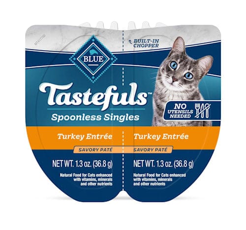 Blue Buffalo Tasteful Spoonless Singles Adult Turkey Pate Wet Cat Food - 2.6 Oz - 10 Trays  