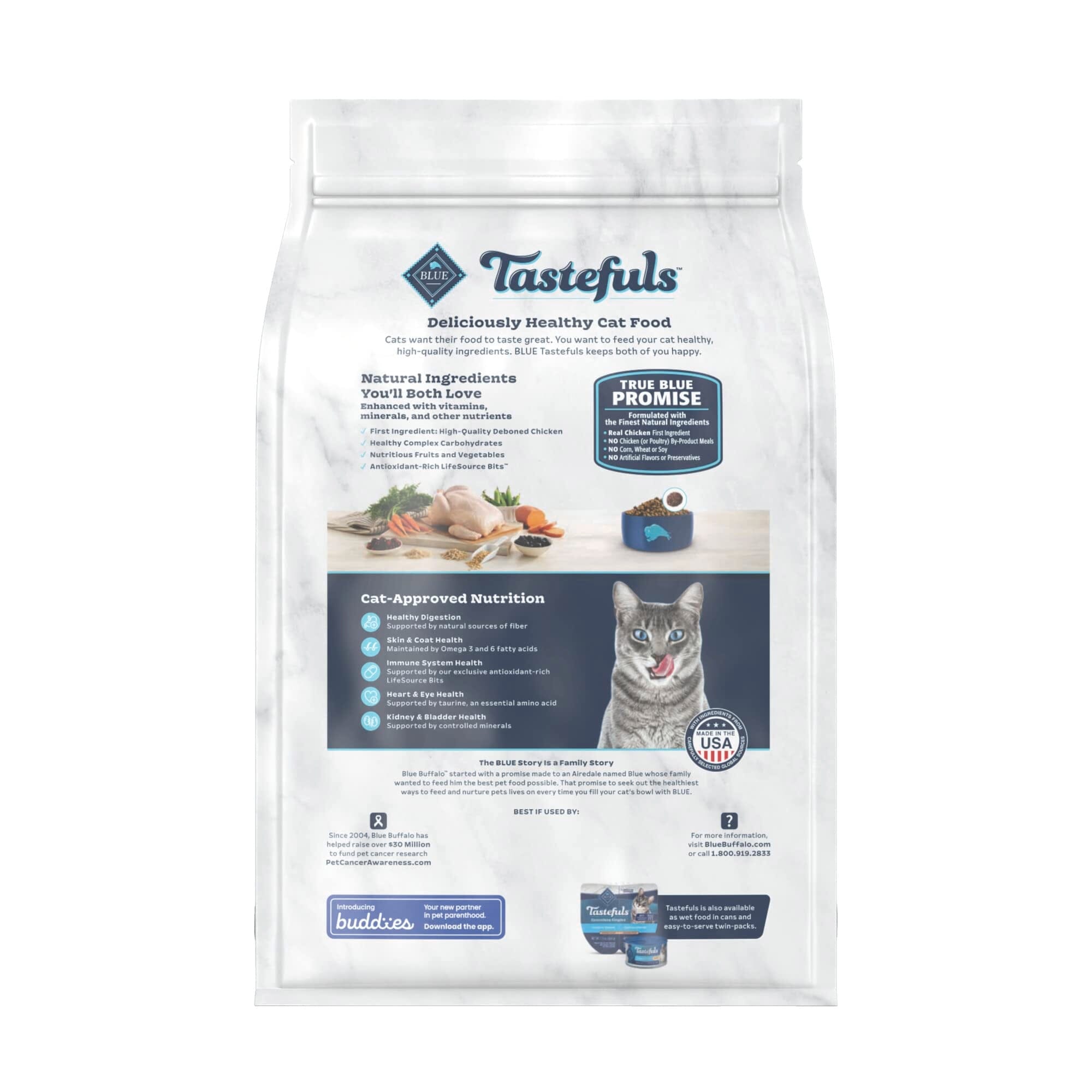 Blue Buffalo Tastefuls Indoor Adult Chicken Dry Cat Food - 3 Lbs  