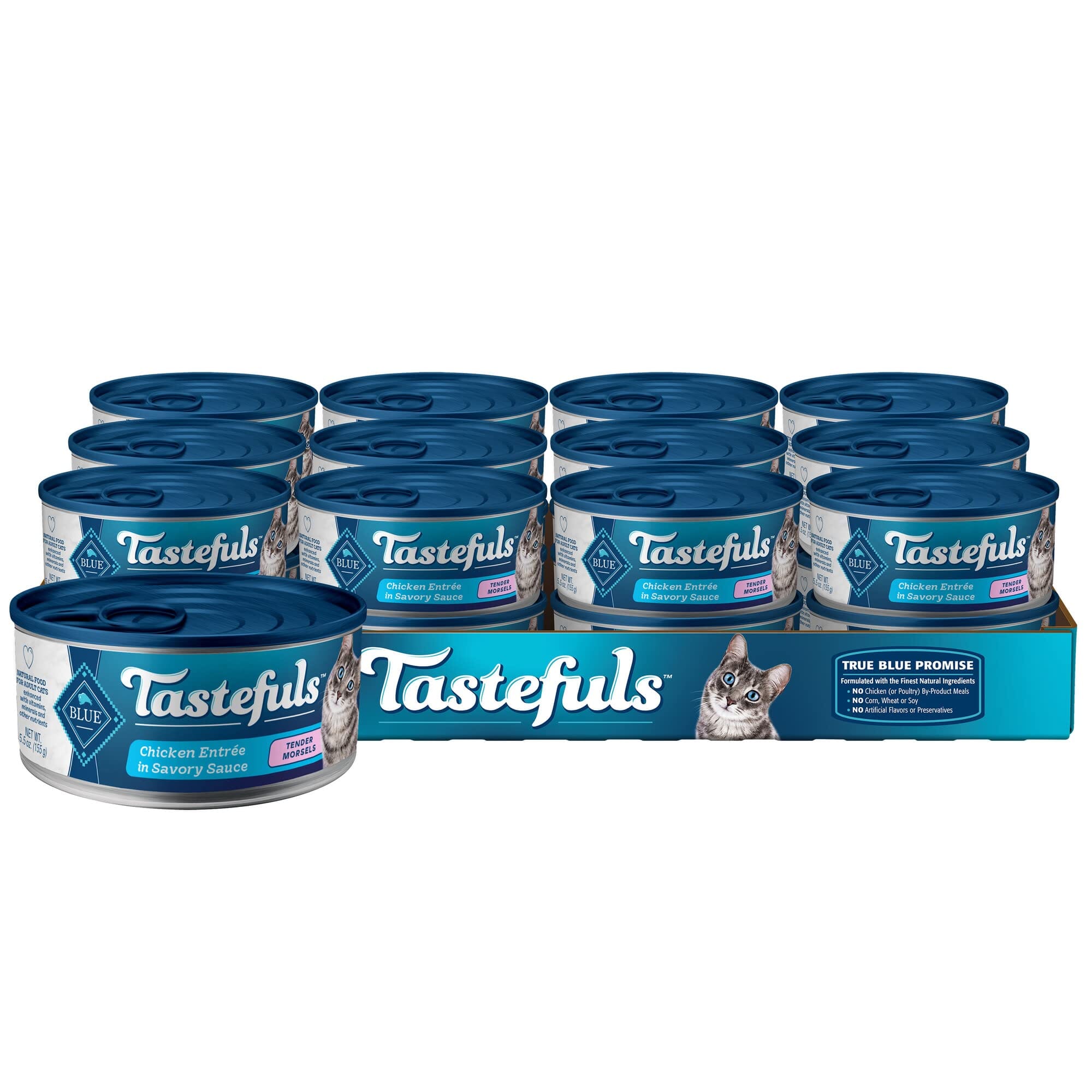 Blue Buffalo Tastefuls Natural Chicken in Gravy Morsals Canned Cat Food - 5.5 Oz - Case of 12  