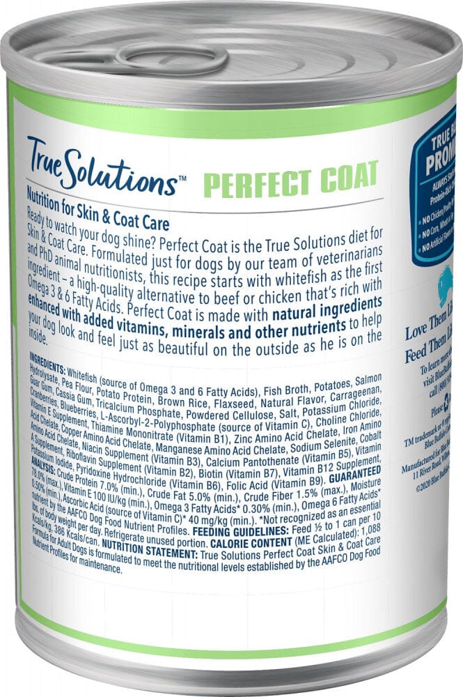 Blue Buffalo True Solutions Perfect Coat Natural Skin & Coat Care Whitefish Recipe Adult Wet Dog Food  