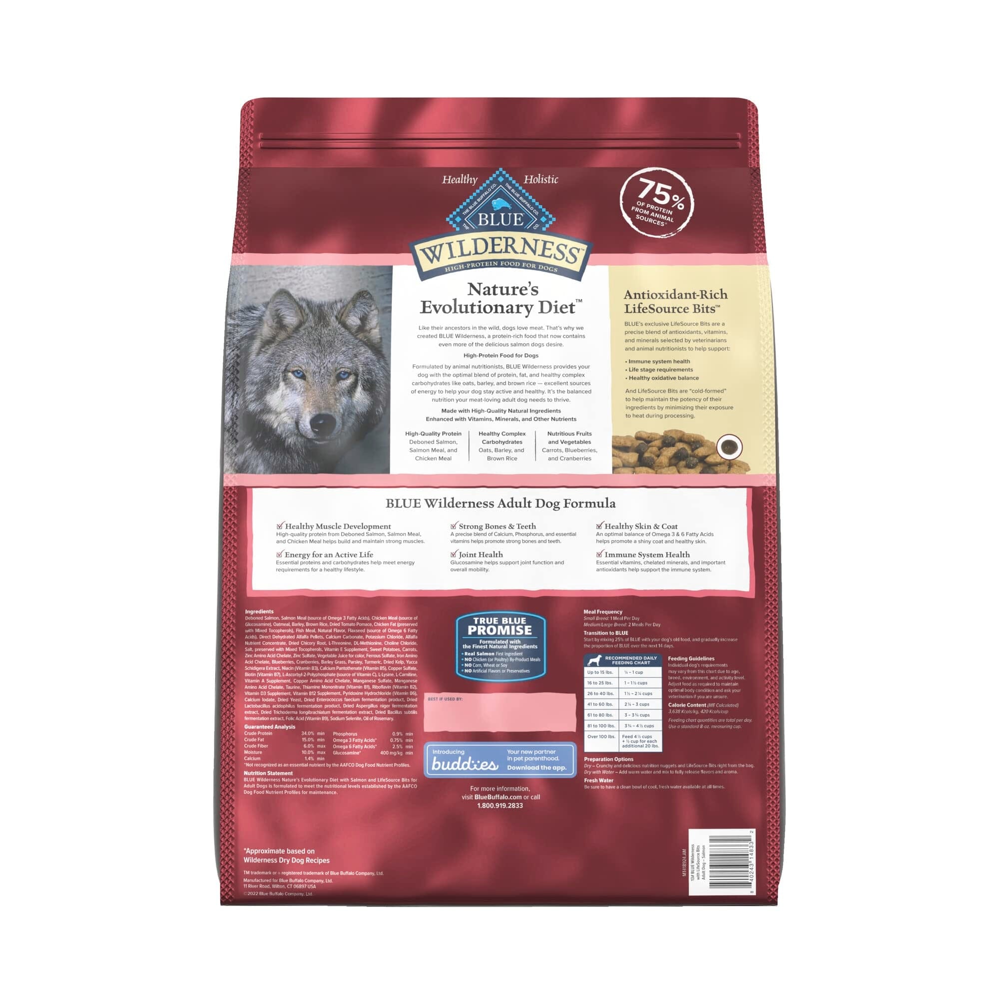 Blue Buffalo Wilderness Adult High-Protein Salmon with Wholesome Grains Dry Dog Food - 13 Lbs  