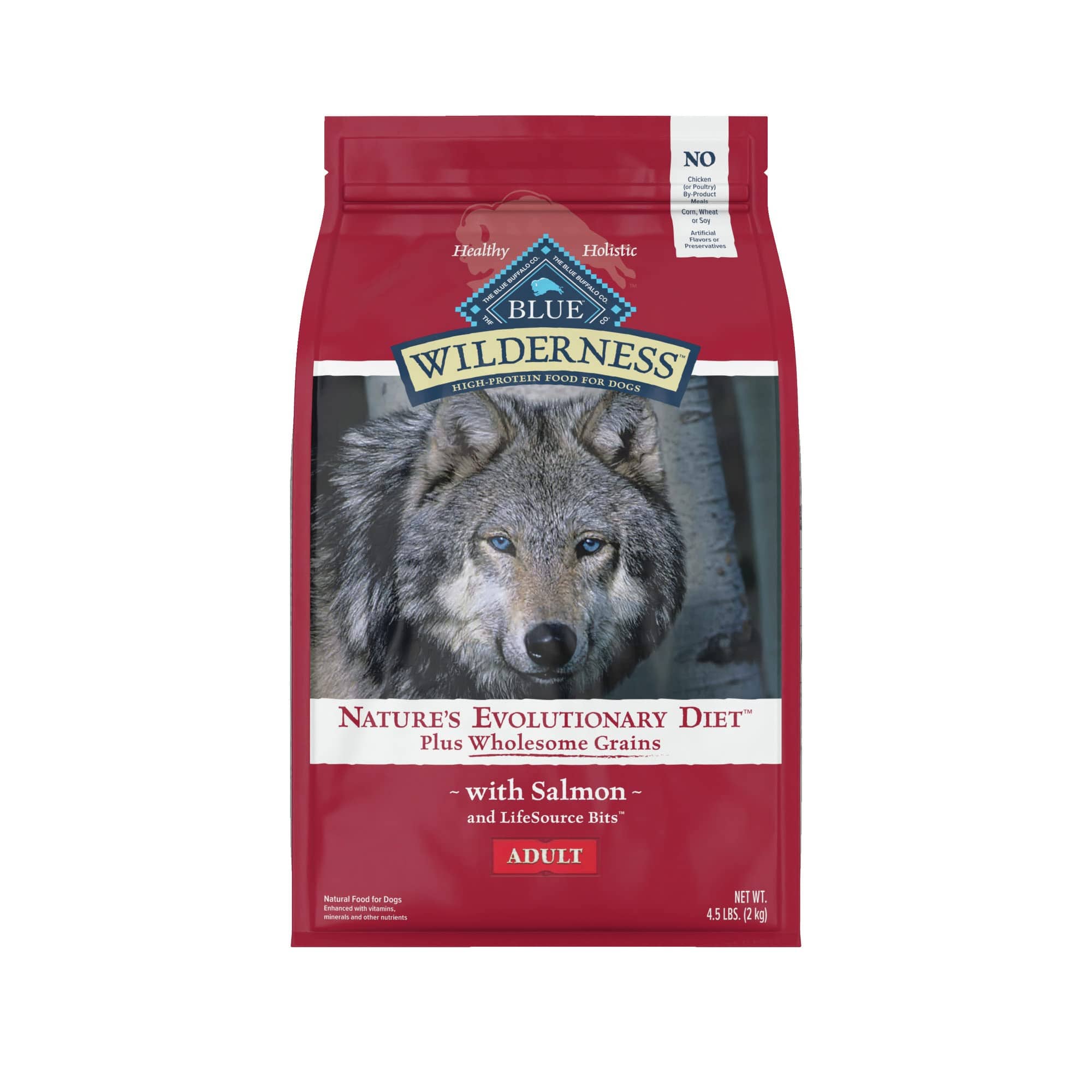 Blue Buffalo Wilderness Adult High-Protein Salmon with Wholesome Grains Dry Dog Food - 4.5 Lbs  