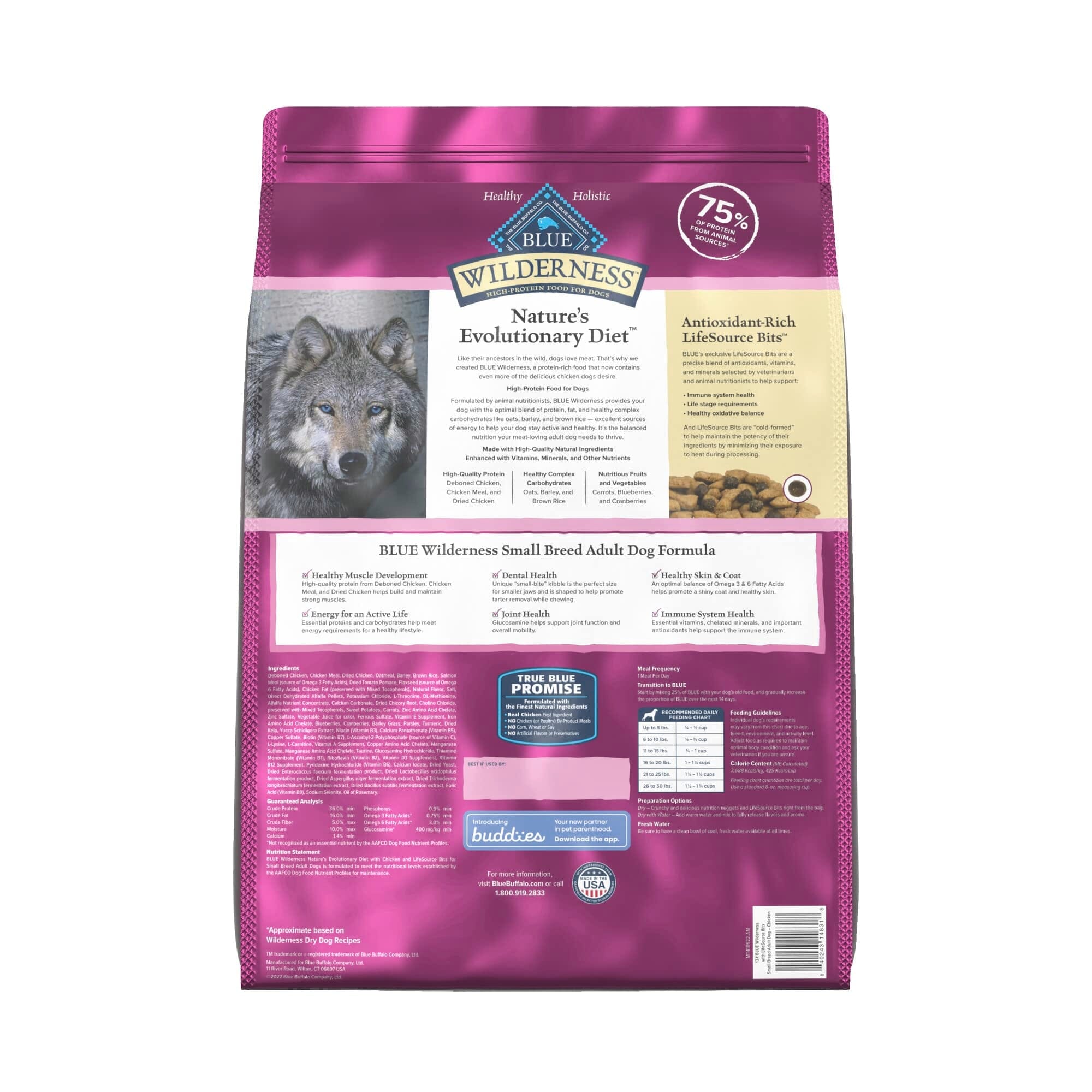 Blue Buffalo Wilderness Adult Small-Breed Natural Chicken with Wholesome Grains Dry Dog Food - 13 Lbs  