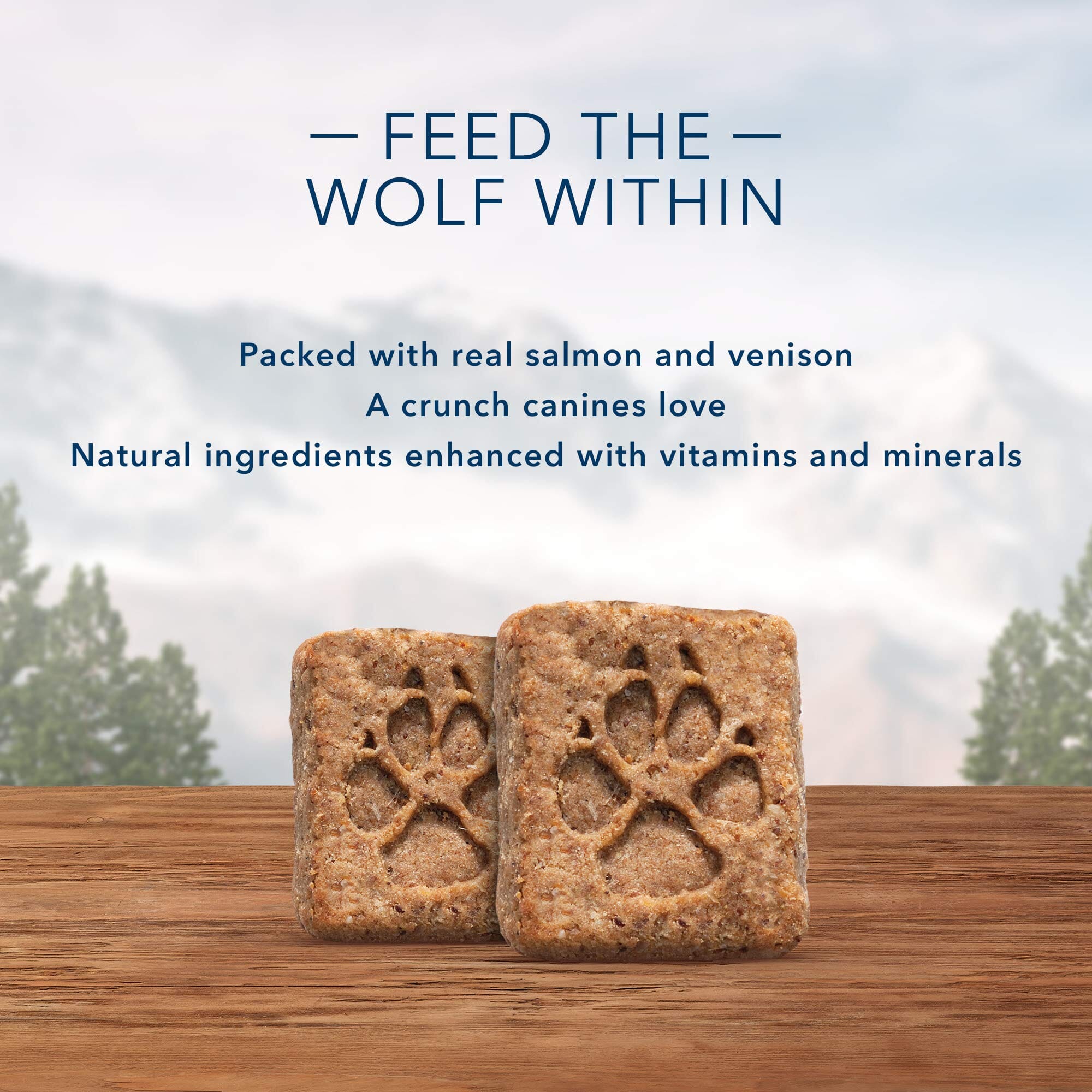 Blue Buffalo Wilderness Denali Dinner High-Protein Grain-Free Salmon Venison and Halibut Dog Biscuits - 8 Oz  