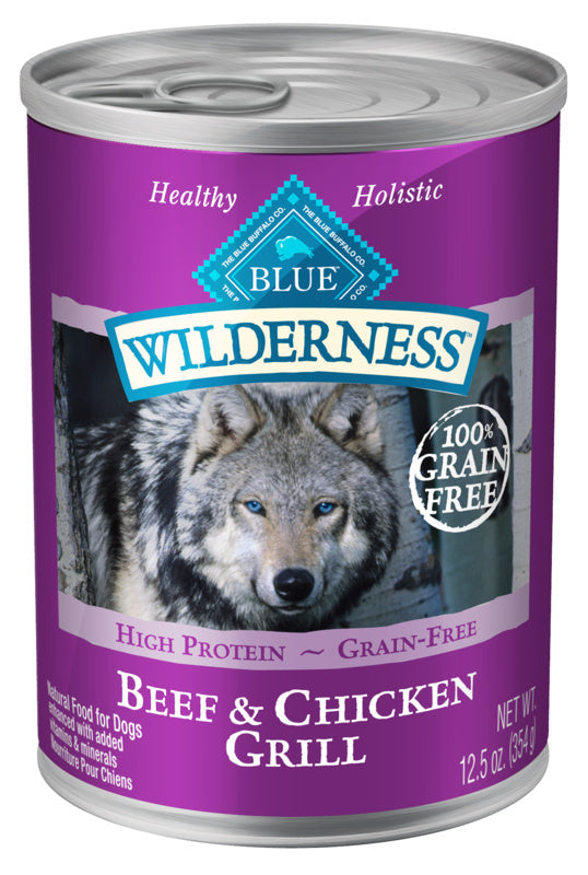 Blue Buffalo Wilderness Grain Free Beef & Chicken Canned Dog Food  