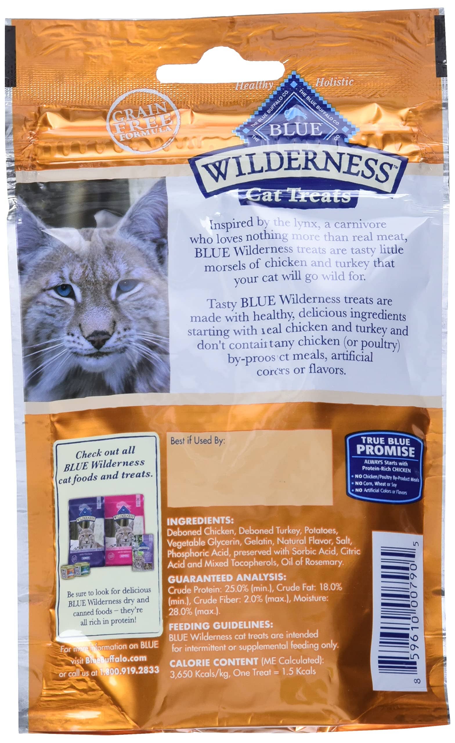 Blue Buffalo Wilderness Grain-Free Chicken and Turkey Soft Moist Cat Treats - 2 Oz  