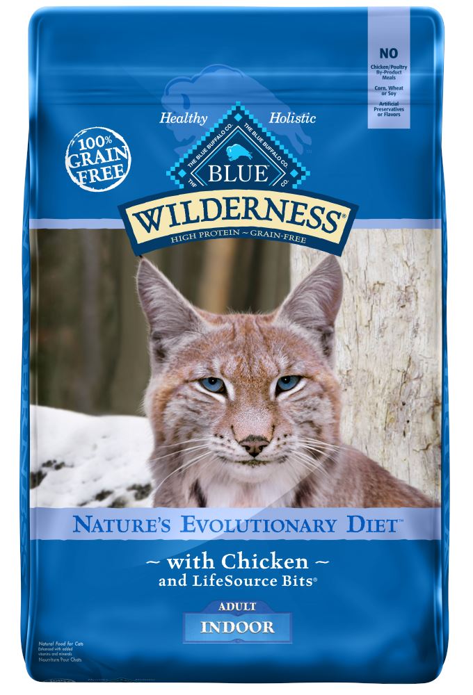 Blue Buffalo Wilderness Grain Free Chicken High Protein Recipe Indoor Dry Cat Food  