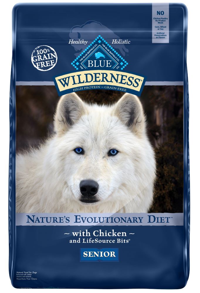 Blue Buffalo Wilderness Grain Free Chicken High Protein Recipe Senior Dry Dog Food  