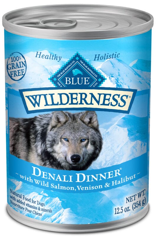 Blue Buffalo Wilderness Grain Free Denali Dinner with Salmon, Venison & Halibut Canned ...