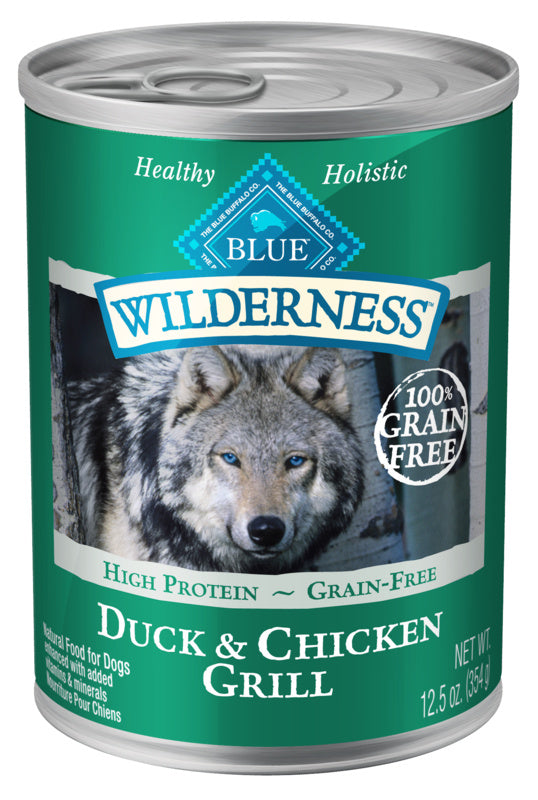 Blue Buffalo Wilderness Grain Free Duck and Chicken Grill Canned Dog Food  